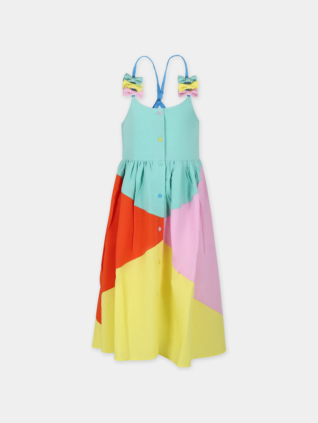 Multicolor dress for girl with bows